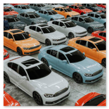 Vettura moderna con riflessi sulla carrozzeria